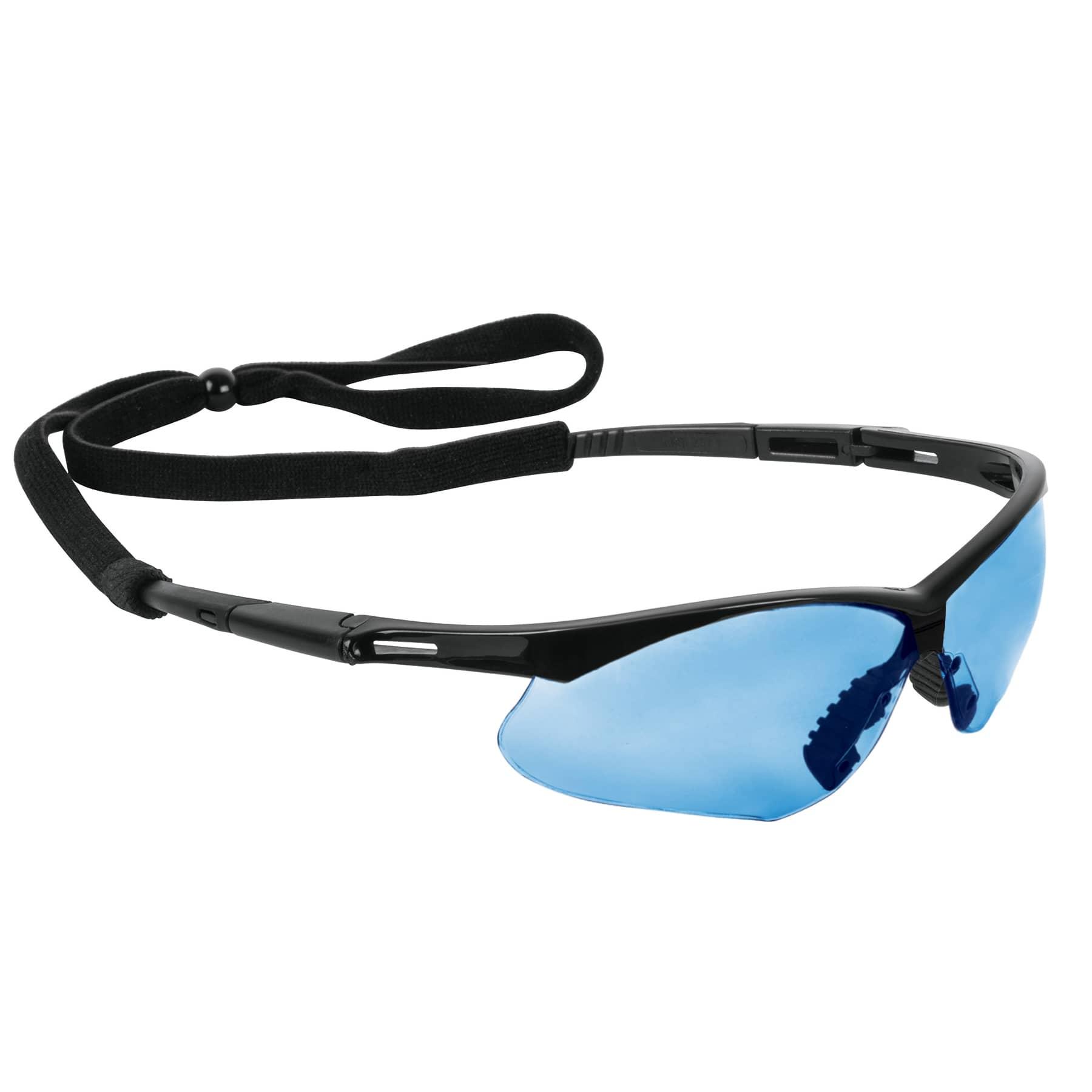 LENTES SEGURIDAD AZUL ANTIEMPAÑO C/CORDÓN AJUSTABLE, SPORT