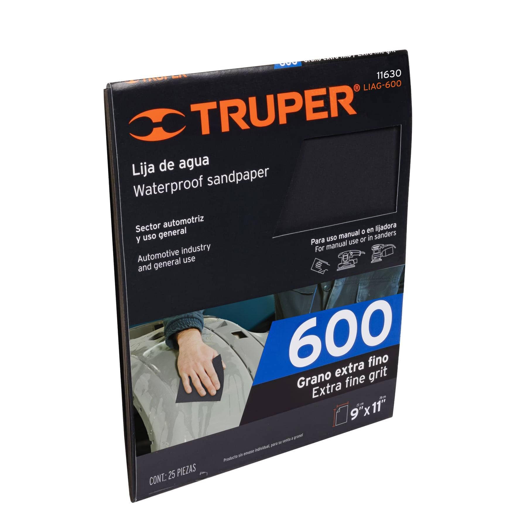 LIJA DE AGUA GRANO 600 DE CARBURO DE SILICIO, TRUPER