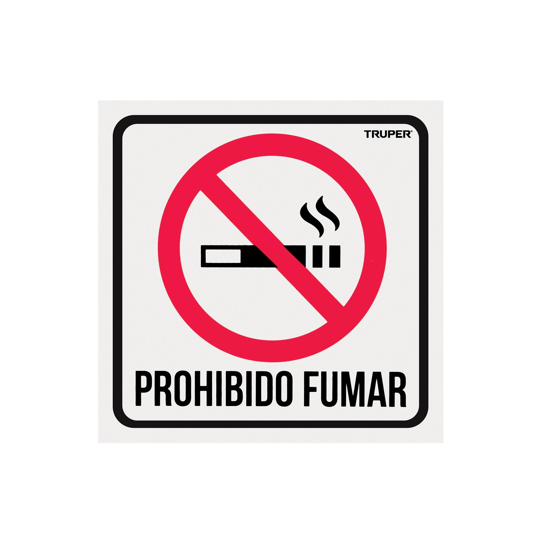 LETRERO DE SEÑALIZACIÓN 'NO FUMAR', 19 X 19 CM, TRUPER