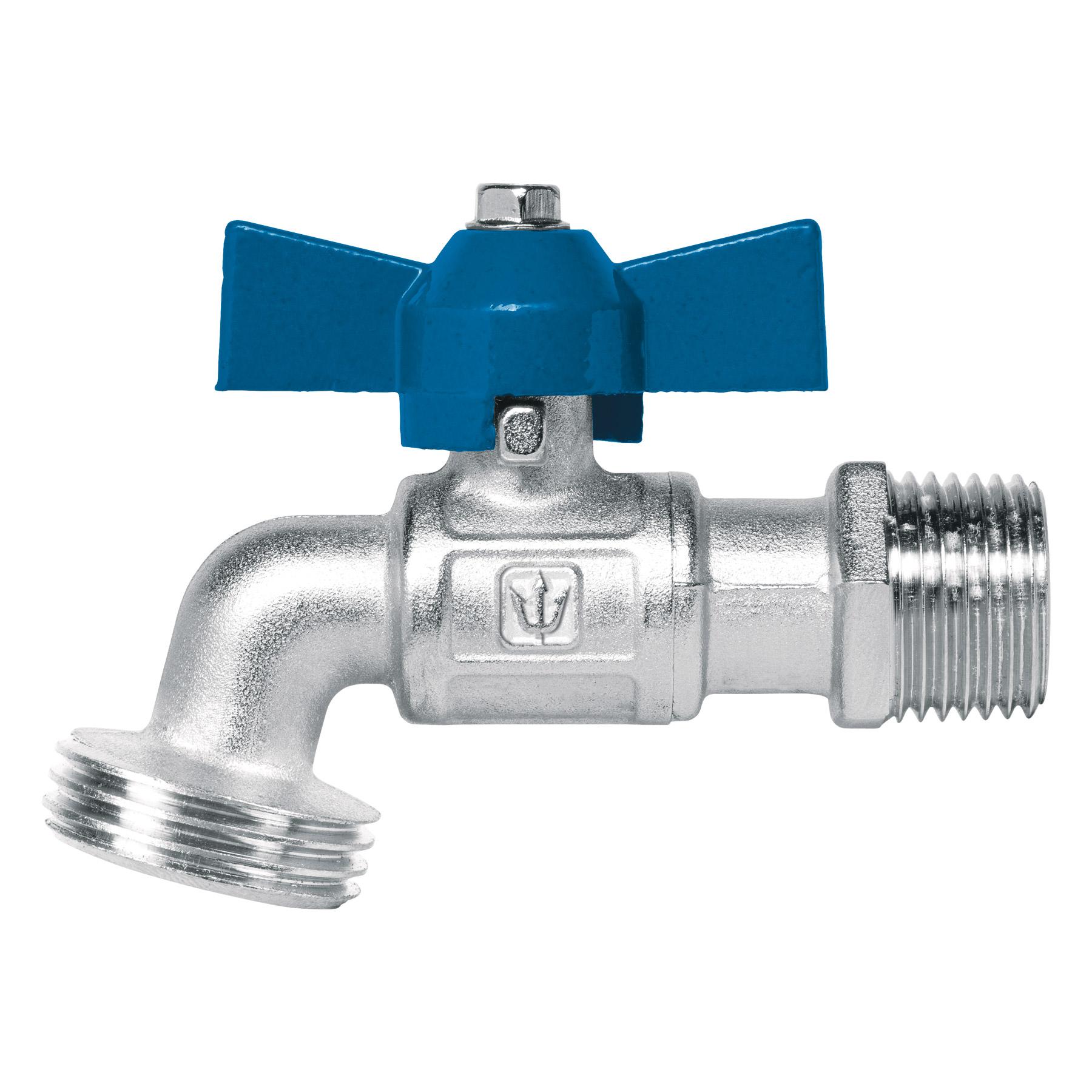 LLAVE ESFERA DE LATÓN 1/2', MANERAL CORTO, 130G, S/ADAPTADOR