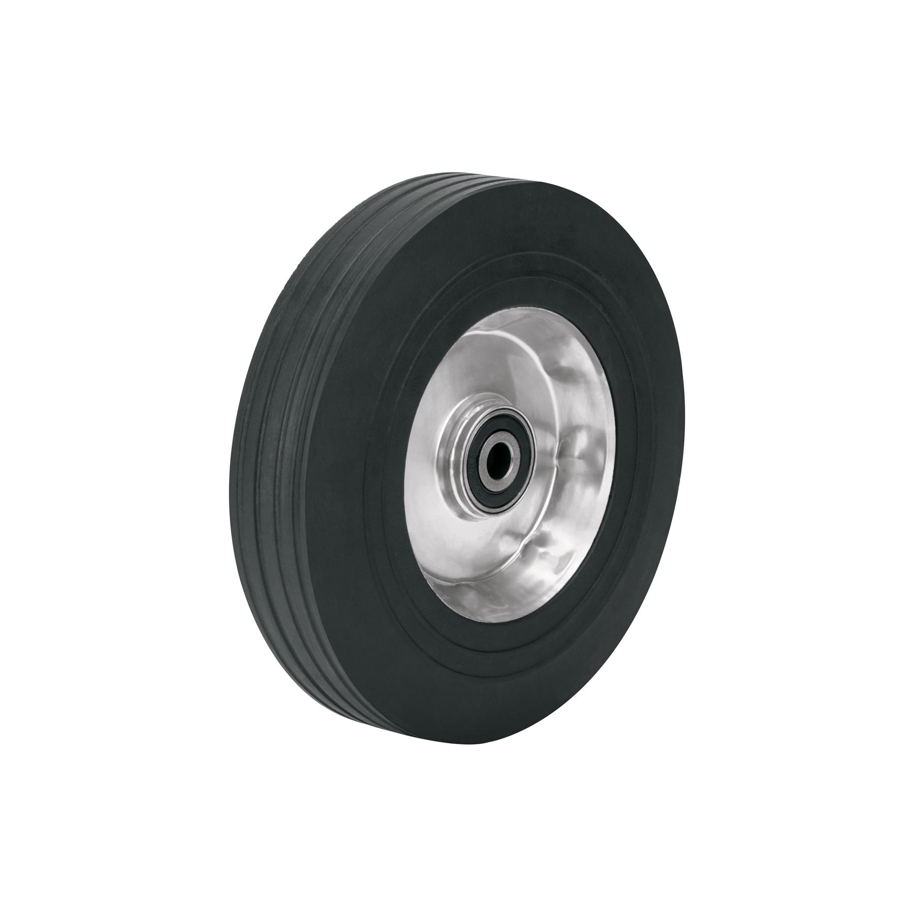 RUEDA DE HULE SÓLIDO 10' DE ALTO DESEMPEÑO, DOBLE BALERO