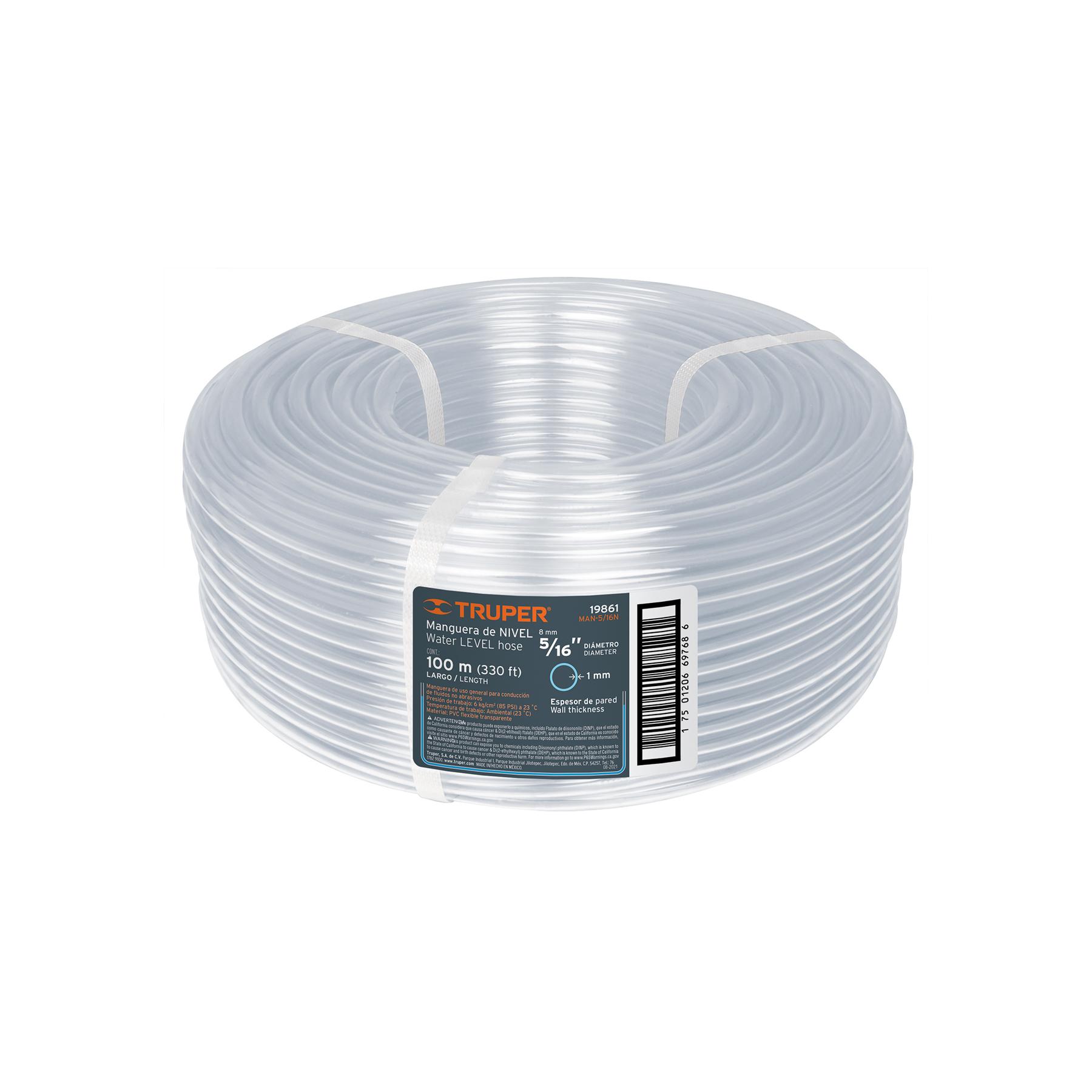 METRO DE MANGUERA 5/16' DE NIVEL EN ROLLO DE 100 M, TRUPER