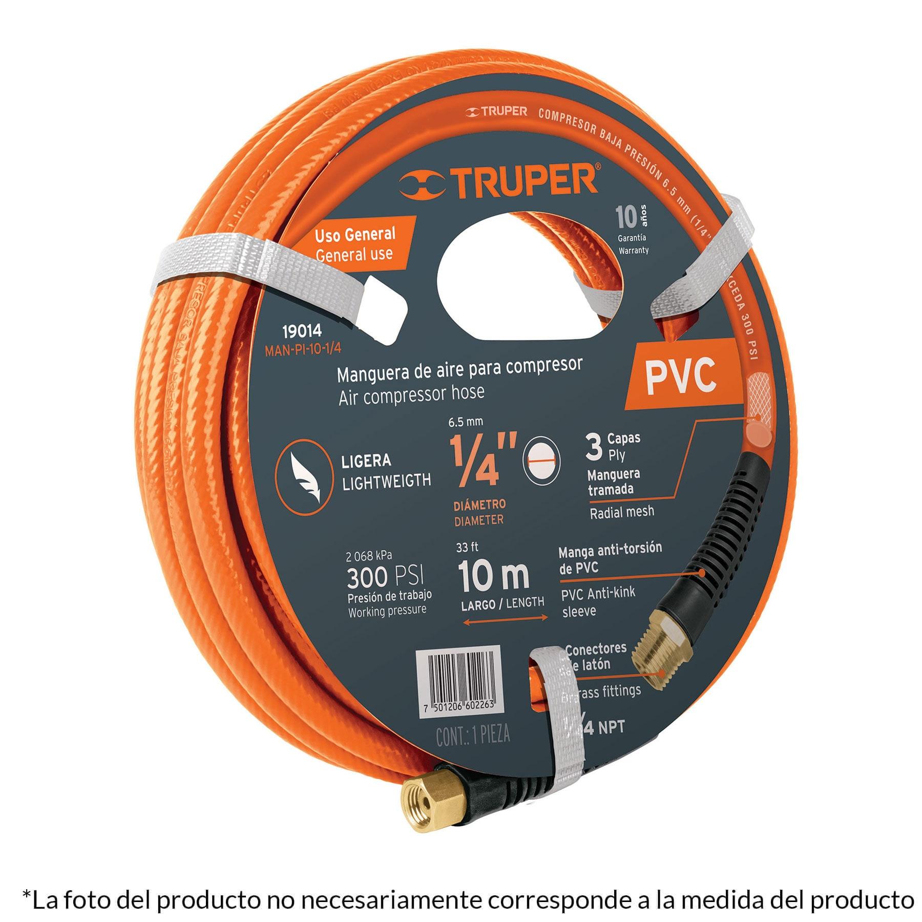 MANGUERA DE PVC PARA COMPRESOR, 15 M X 3/8', TRUPER