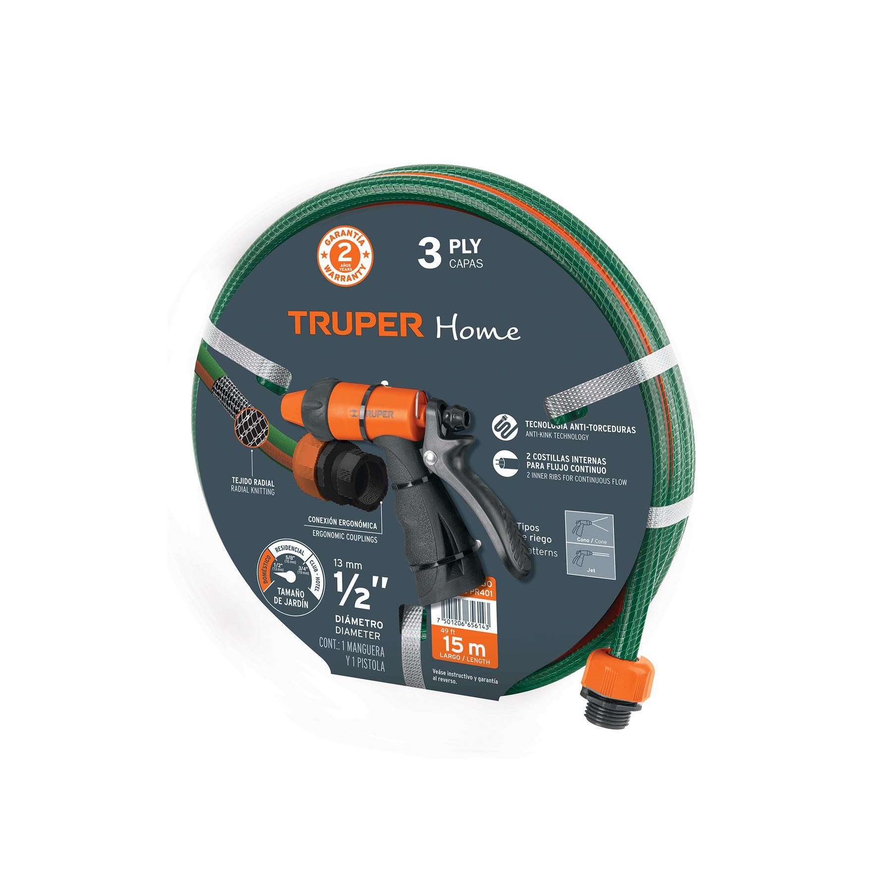 COMBO MANGUERA MAN-15X1/2RE Y PISTOLA DE RIEGO PR-401