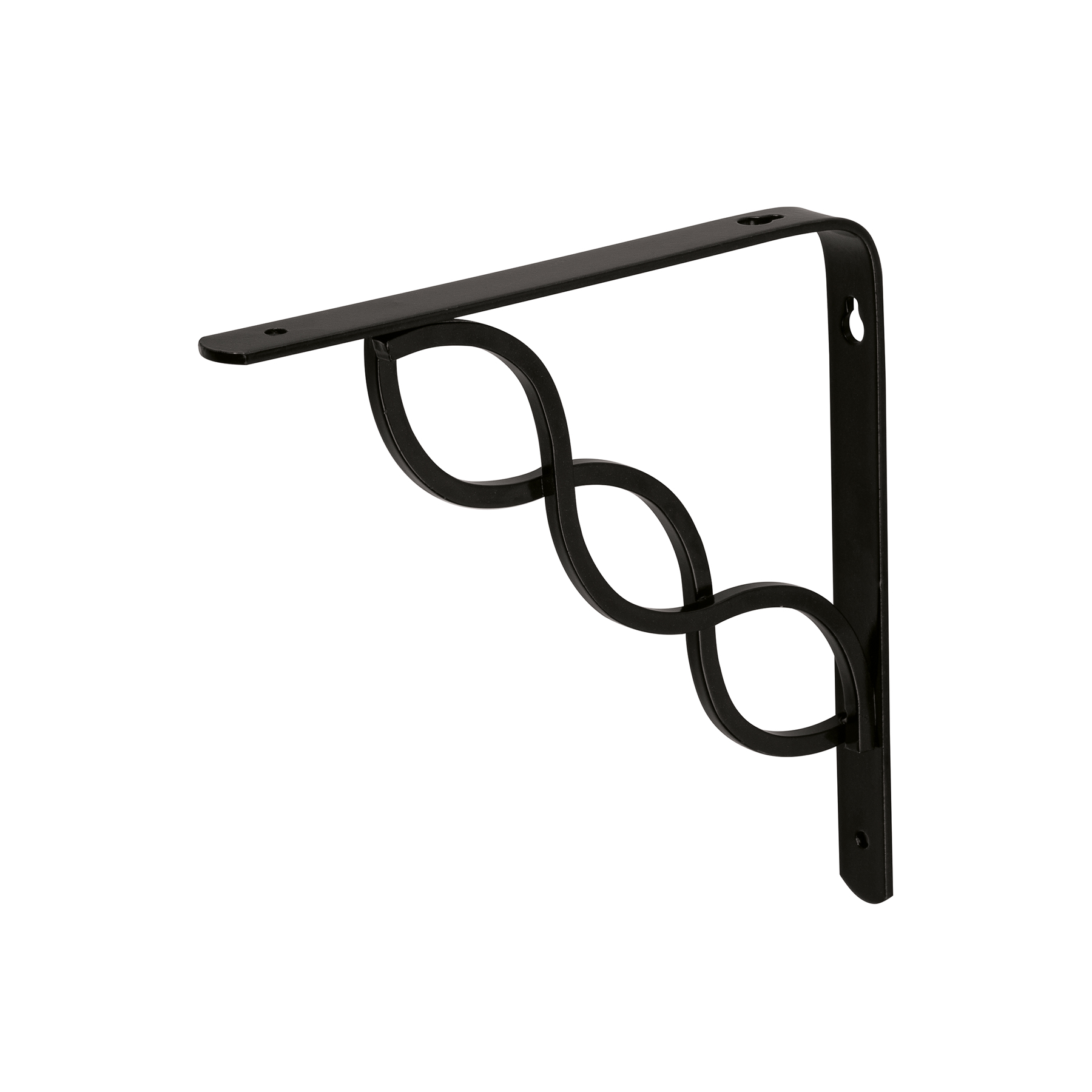 MÉNSULA REFORZADA NEGRA 8 X 8' DISEÑO TRENZA, FIERO