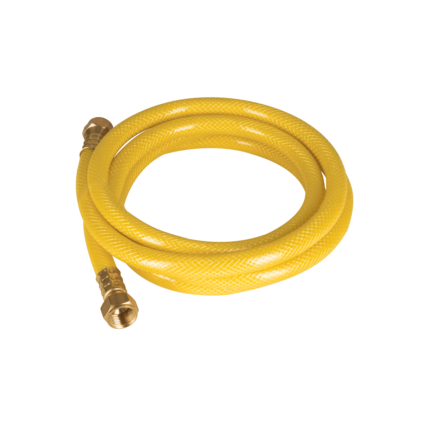 MANGUERA PARA GAS 3/8' FLEXIBLE AMARILLA DE 2 M, C/CONEXIÓN