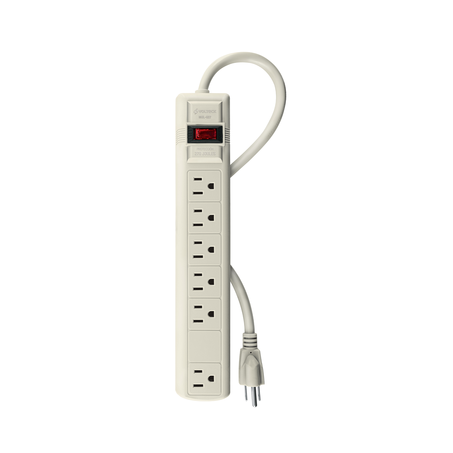 MULTICONTACTO 14 AWG 6 ENTRADAS SUPRESOR DE PICOS 270 JOULES