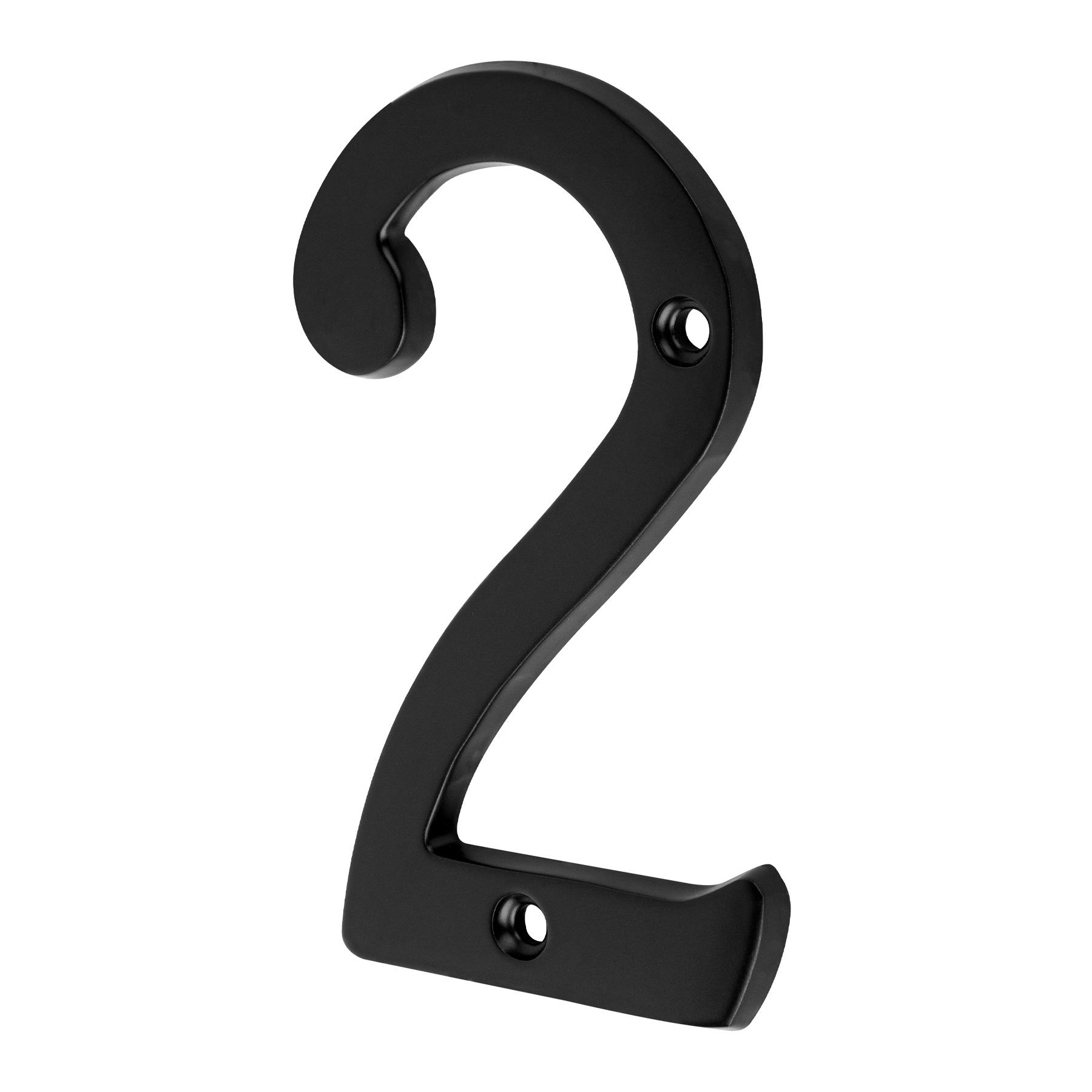 NÚMERO 2 DE LATÓN SÓLIDO 4', NEGRO,  HERMEX