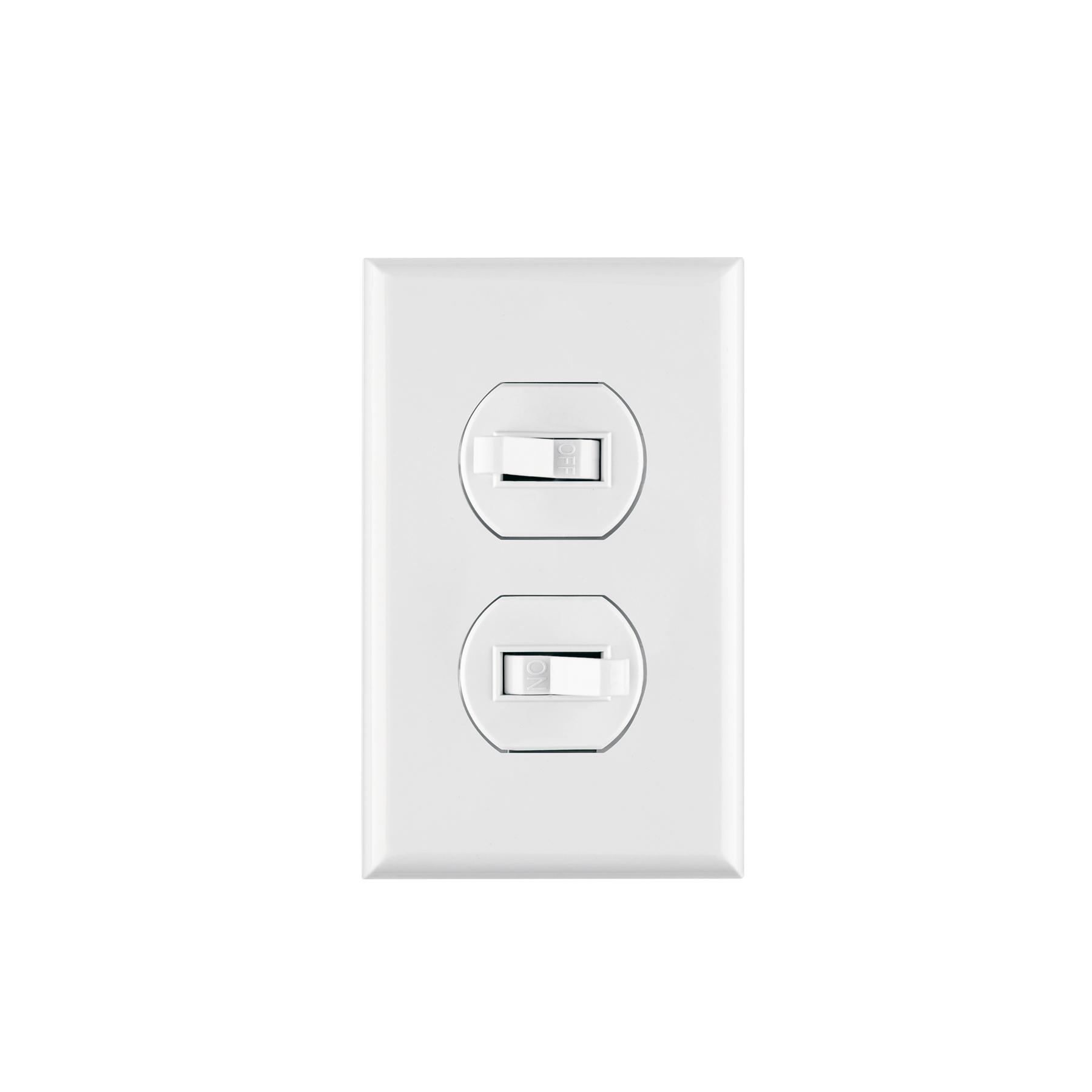 PLACA ARMADA 2 INTERRUPTORES SENCILLO, LÍNEA STANDARD, BLANC