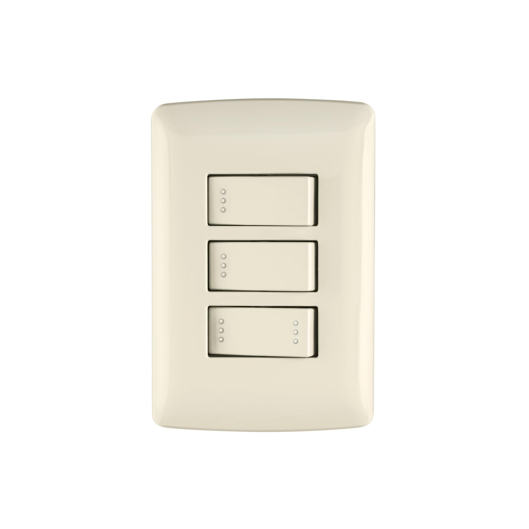 PLACA ARMADA 2 INTERRUPTORES 1ESCALERA,MARFIL,LÍNEA ITALIANA