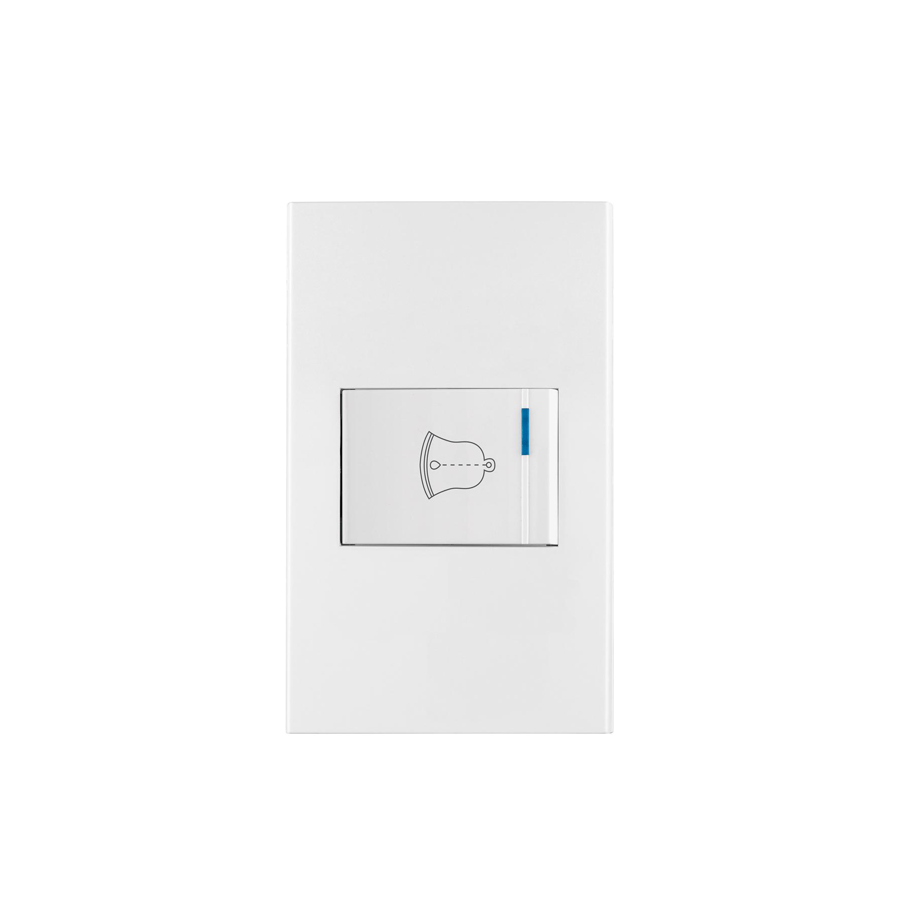 PLACA ARMADA 1 INTERRUPTOR DE TIMBRE,1.5MOD, ESPAÑOLA,BLANCO