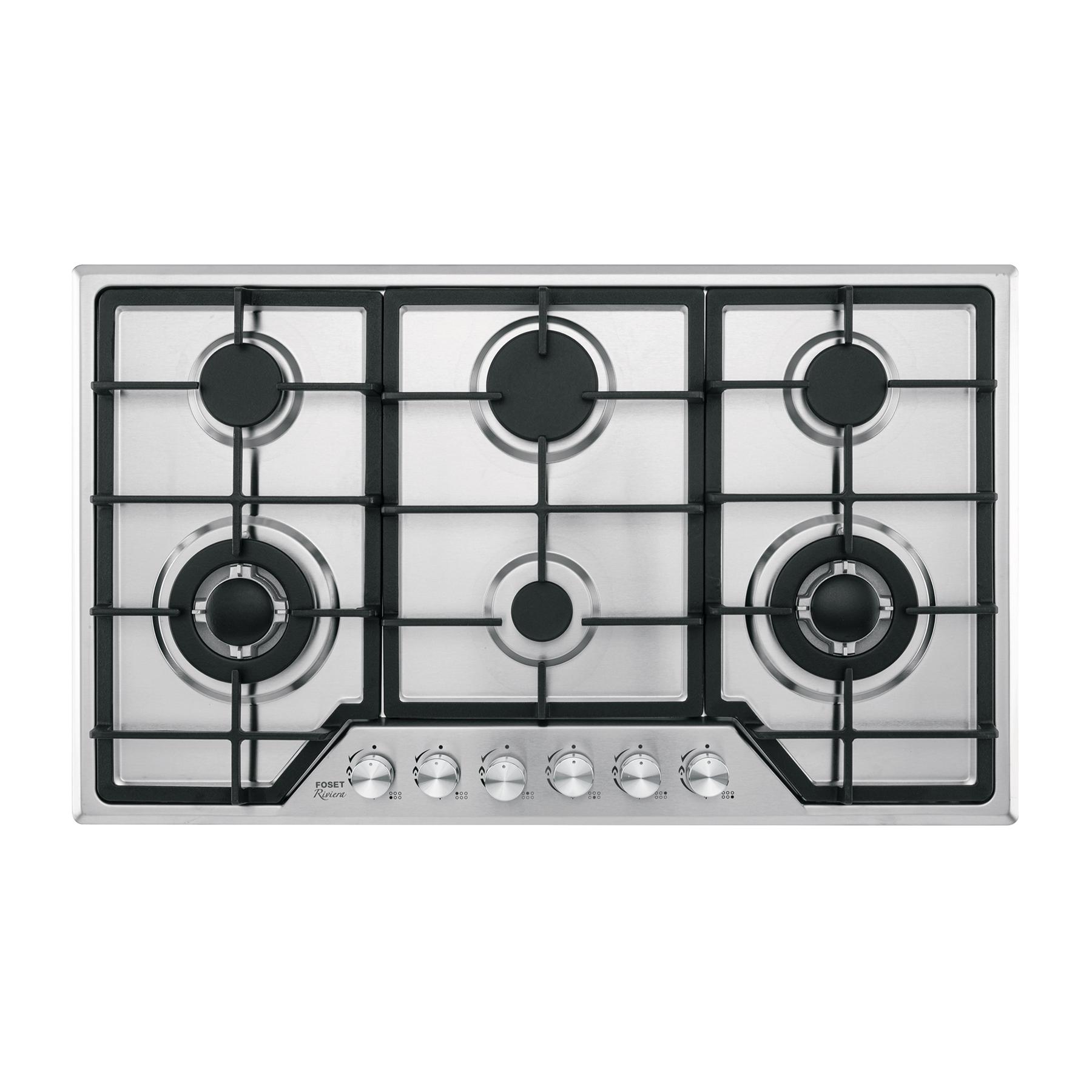 PARRILLA DE GAS EMPOTRABLE 6 QUEMADORES, ACERO INOXIDABLE