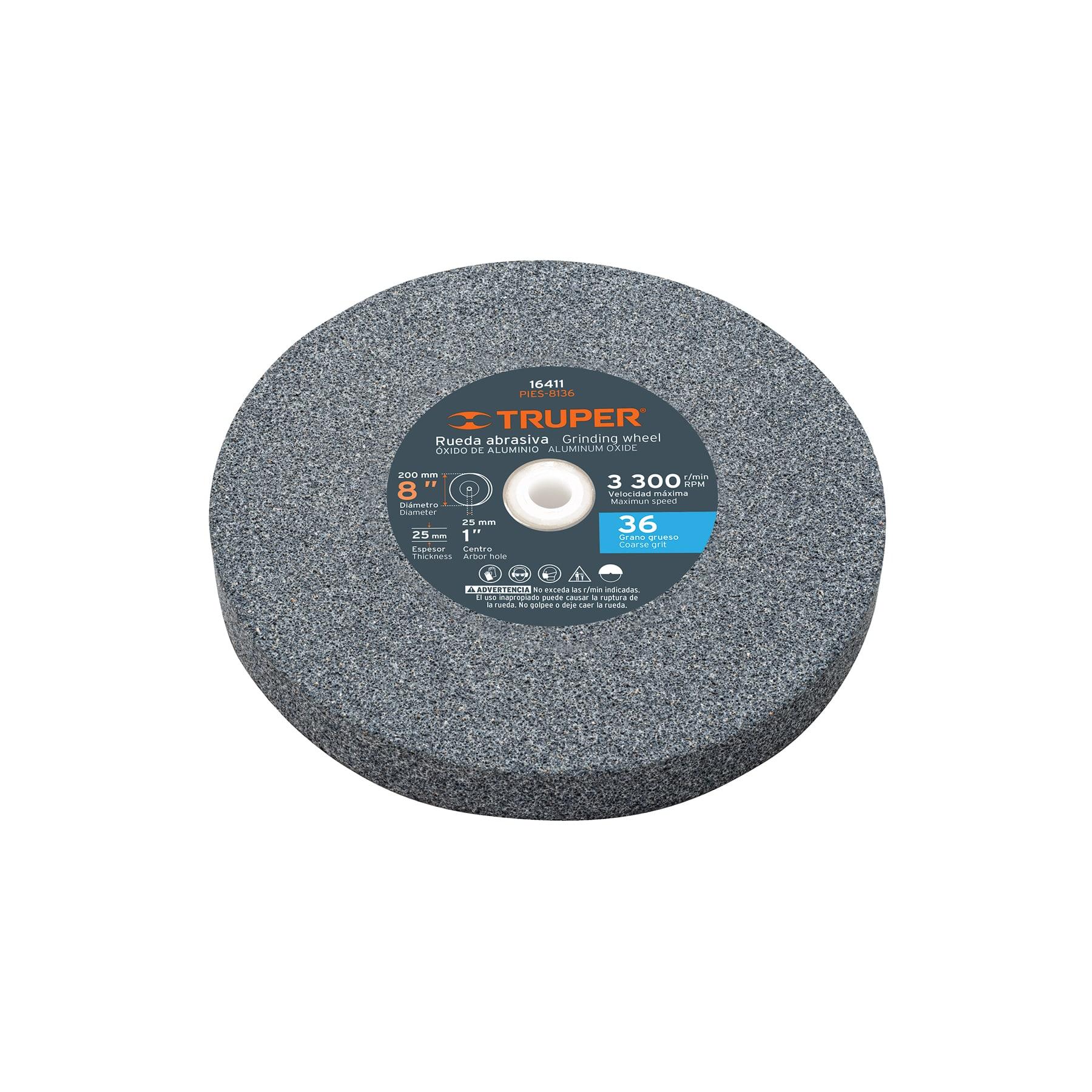 PIEDRA PARA ESMERIL 8 X 1' ÓXIDO DE ALUMINIO, GRANO 36