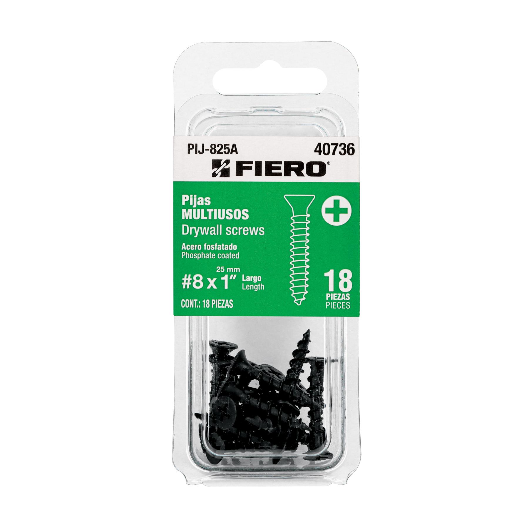 "BLÍSTER CON 18 PIJAS MULTIUSOS,#8 X 1"""