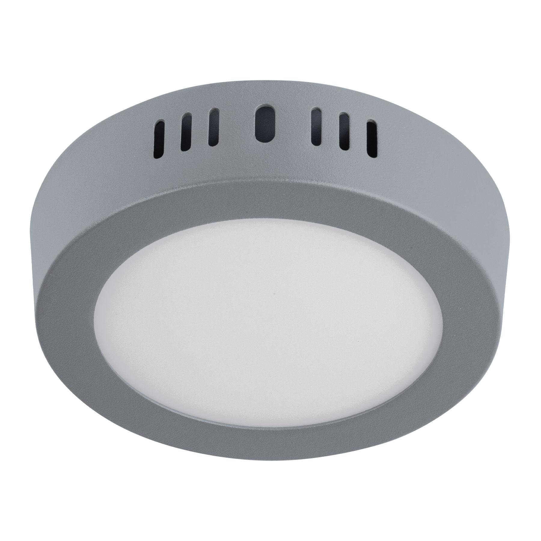 LUMINARIO GRIS DE LED 6 W REDONDO TIPO PLAFÓN LUZ DE DÍA