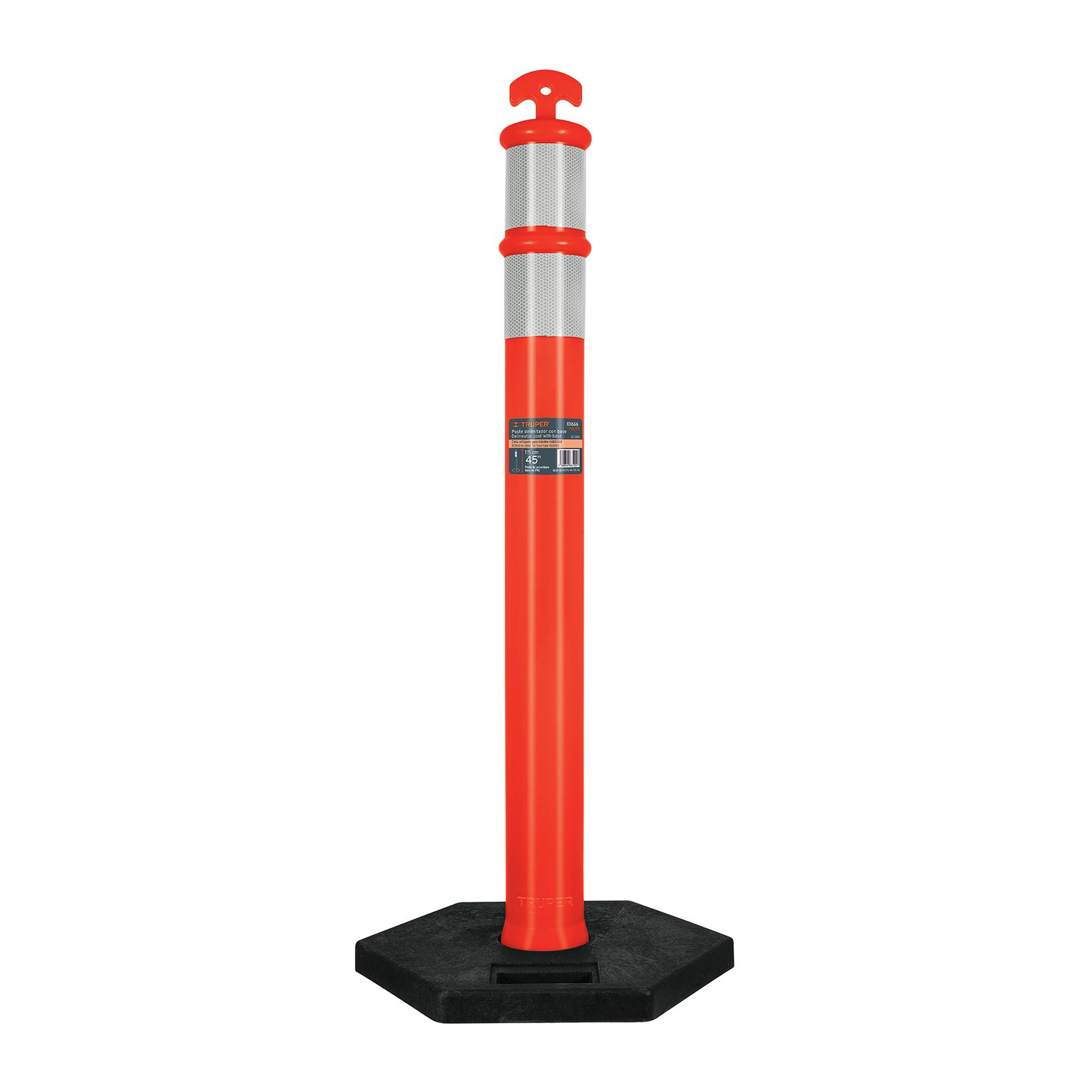 POSTE DELIMITADOR DE 115 CM DE ALTO CON BASE Y REFLEJANTE