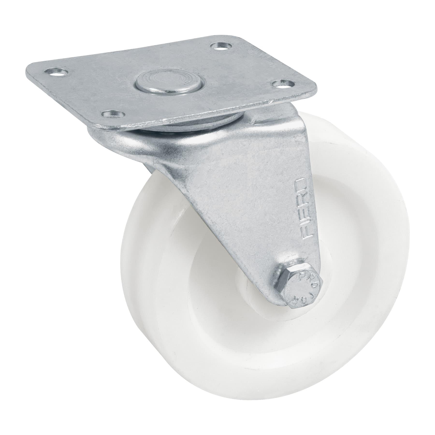 RODAJA DE POLIETILENO 3' PLACA GIRATORIA, CON BUJE, FIERO