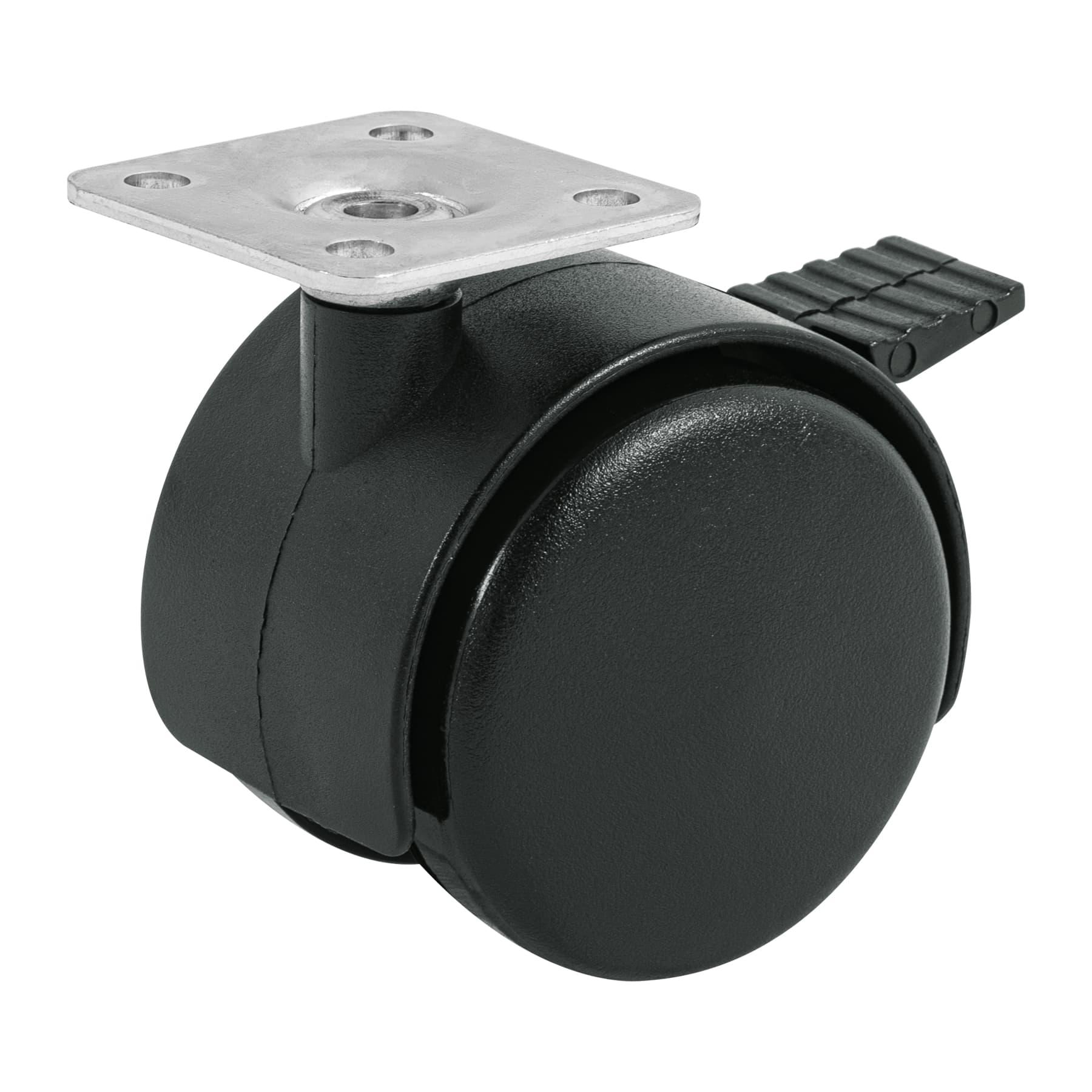 RODAJA TIPO YOYO DE 50 MM CON PLACA, CON FRENO, FIERO