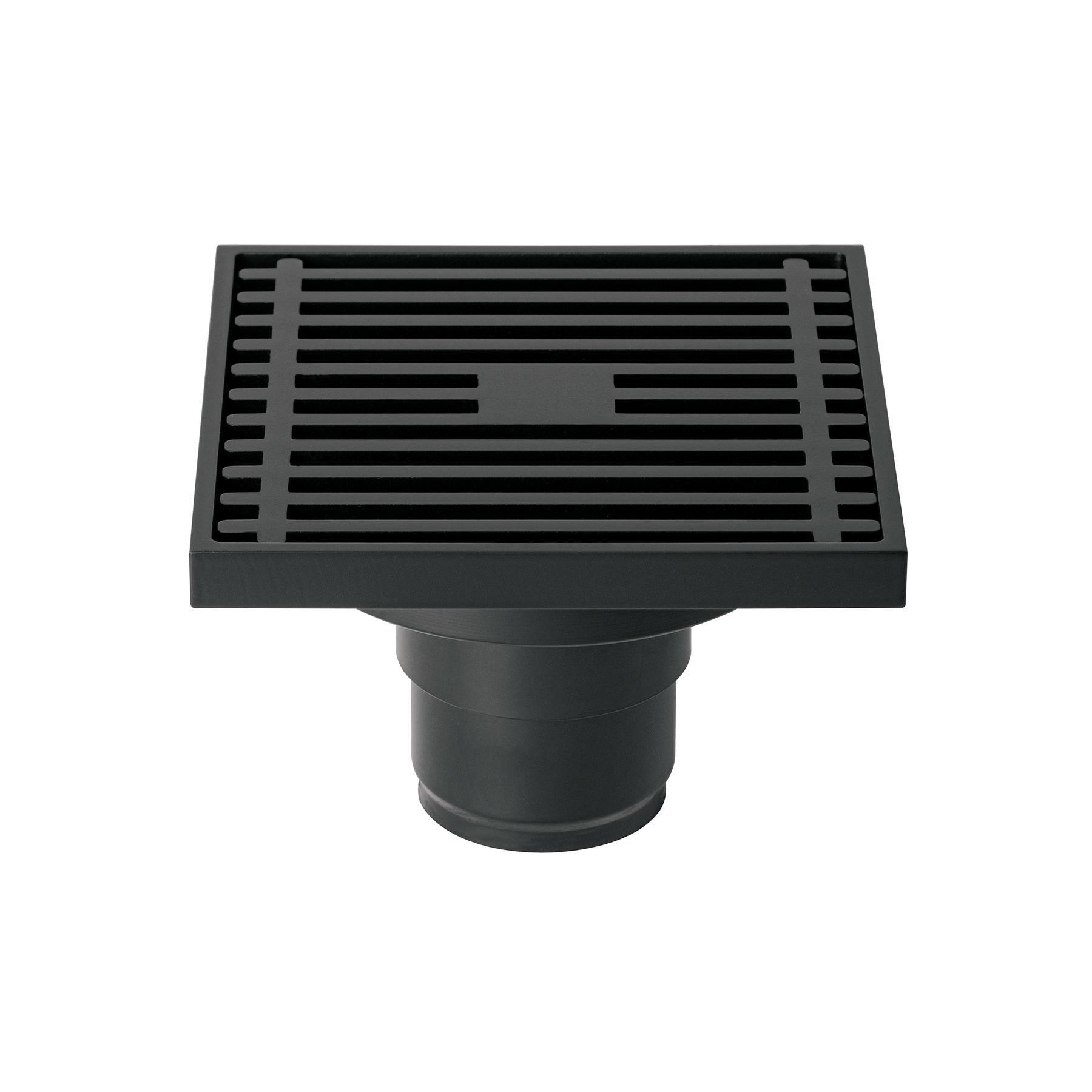 "RESUMIDERO CUADRADO DE LATÓN 4""X 4"", NEGRO"