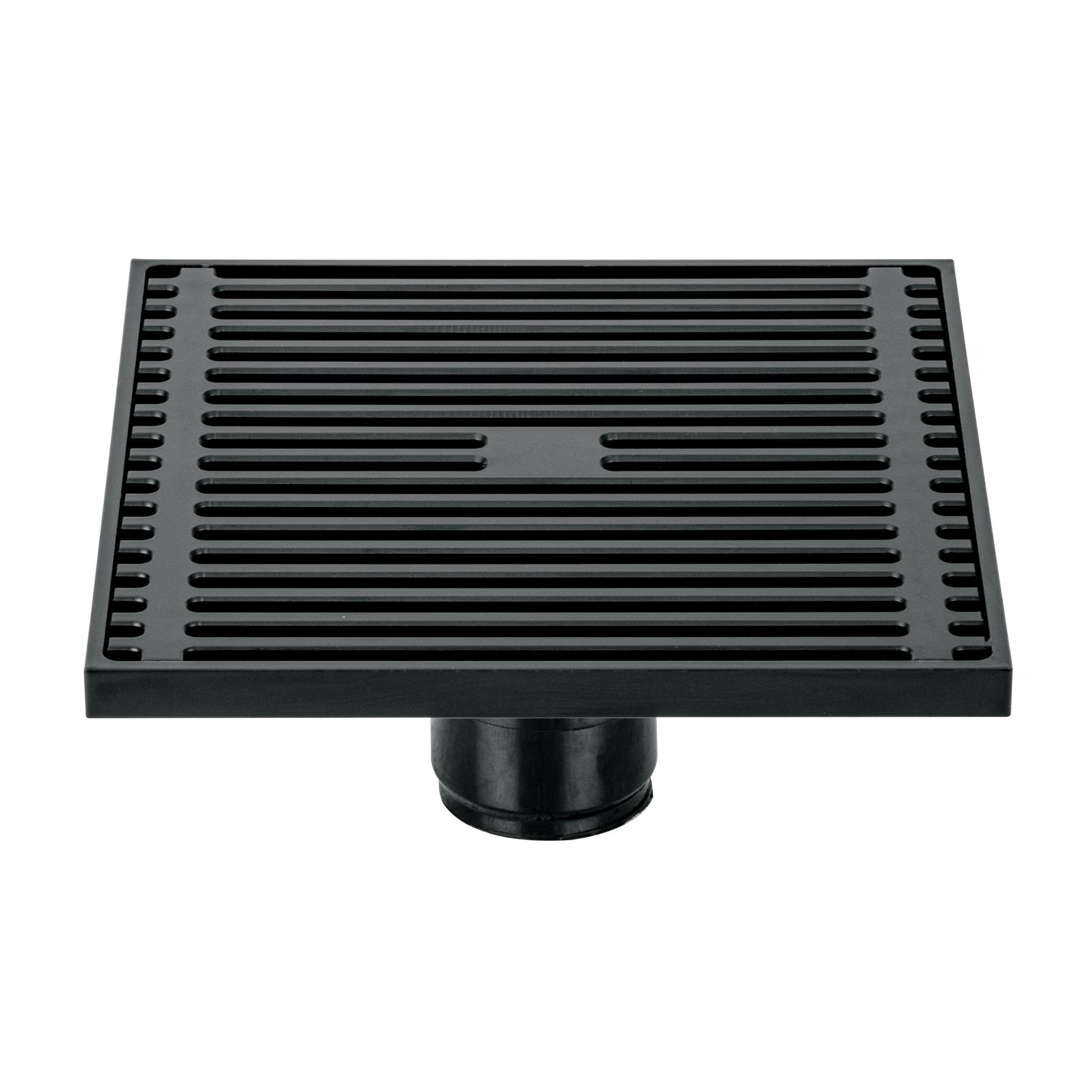 "RESUMIDERO CUADRADO DE LATÓN 6""X 6"", NEGRO"