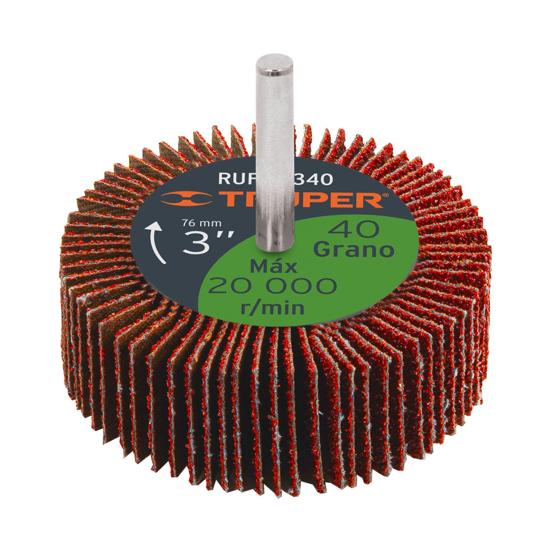 RUEDA FLAP DE 3', GRANO 40, TRUPER