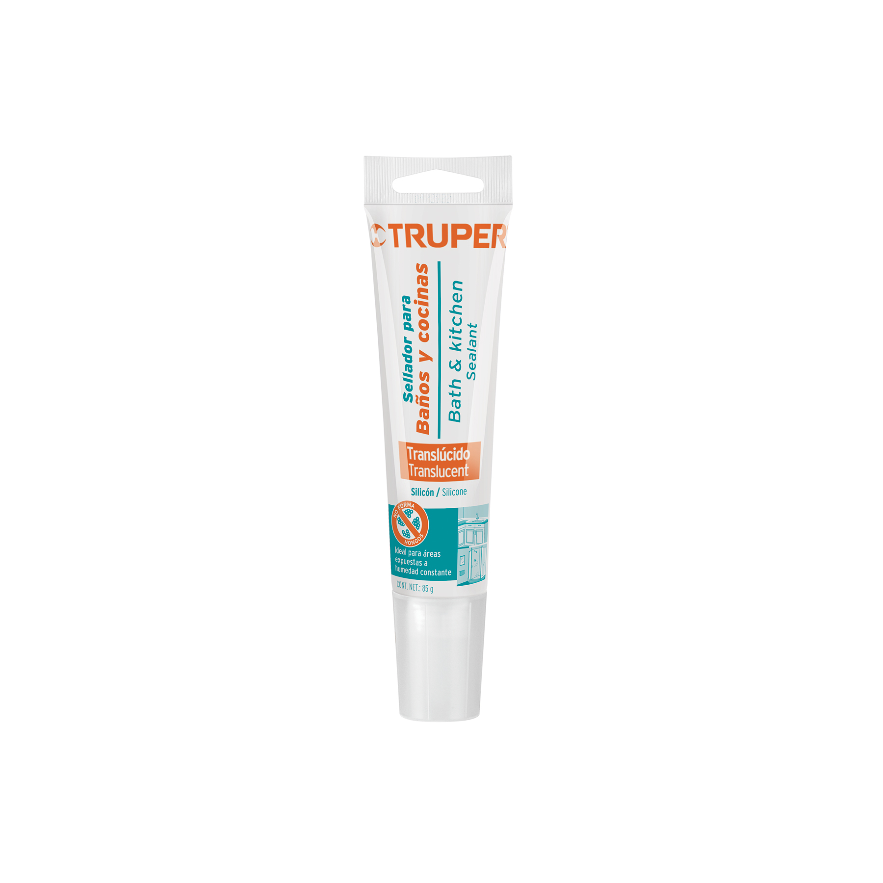 SELLADOR TRANSLÚCIDO PARA BAÑOS Y COCINAS, 85 G, TRUPER