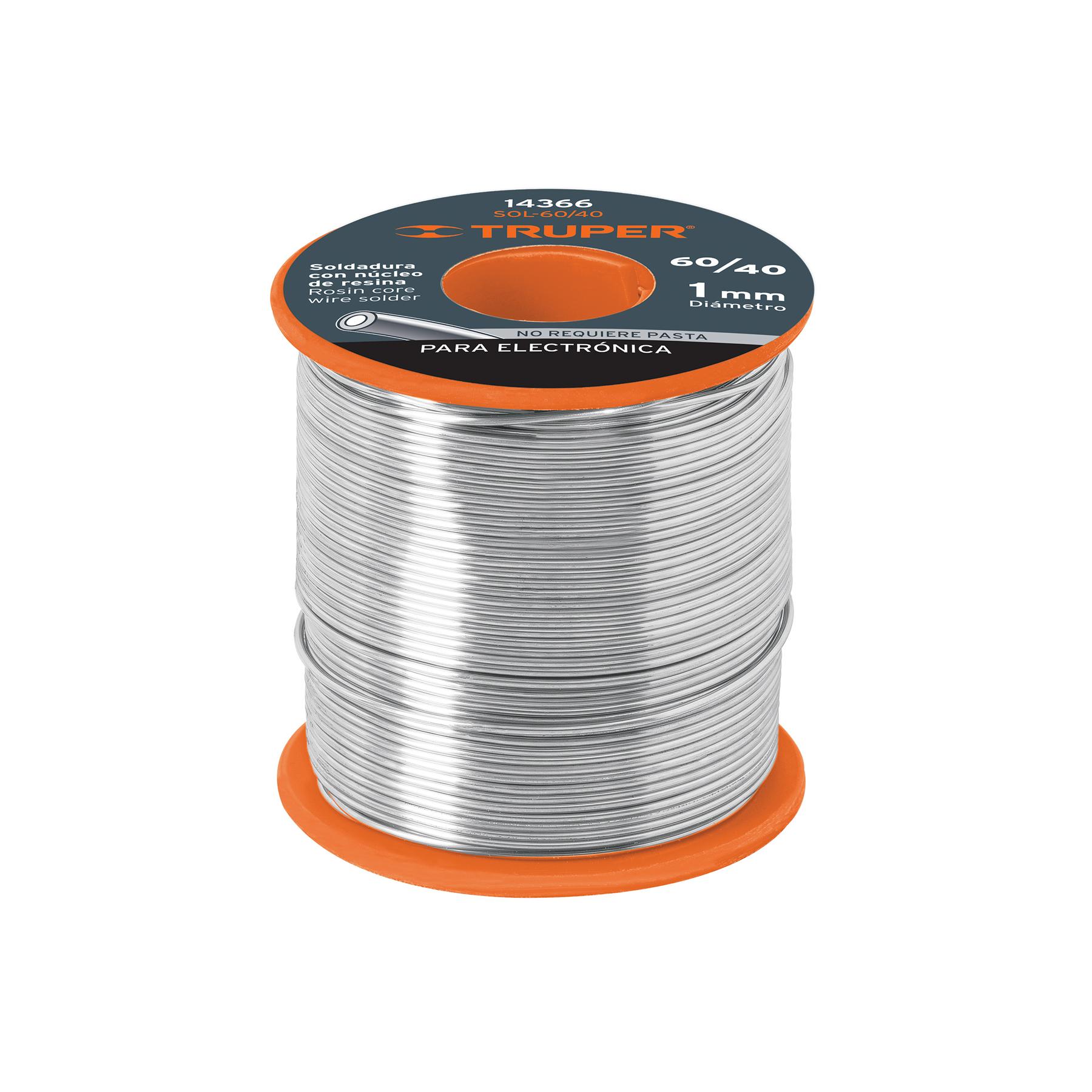 SOLDADURA CON NÚCLEO RESINA 60/40, PARA ELECTRÓNICA, 450 G