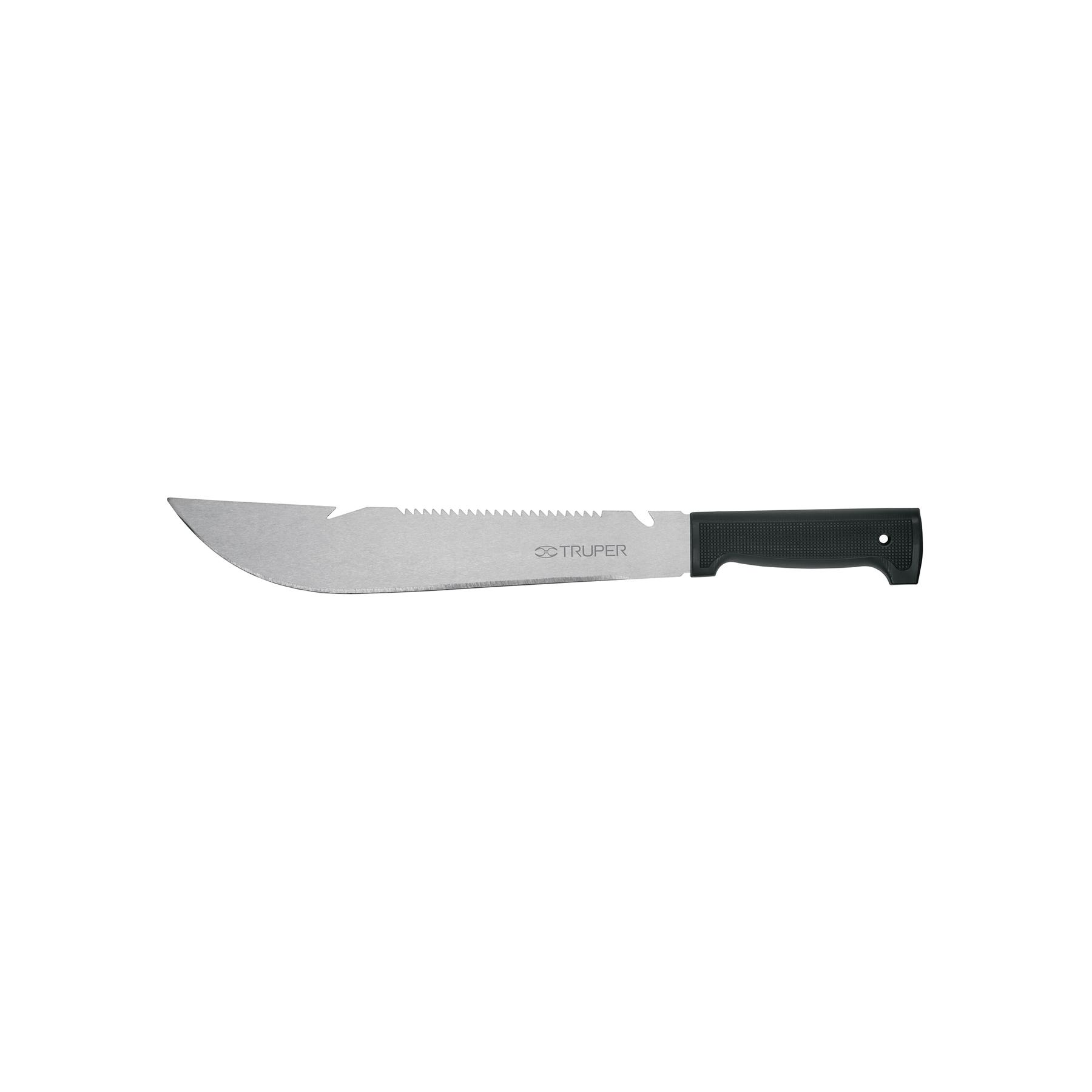 MACHETE RAMBO 12' CACHA INYECTADA NEGRA, CON FUNDA, TRUPER