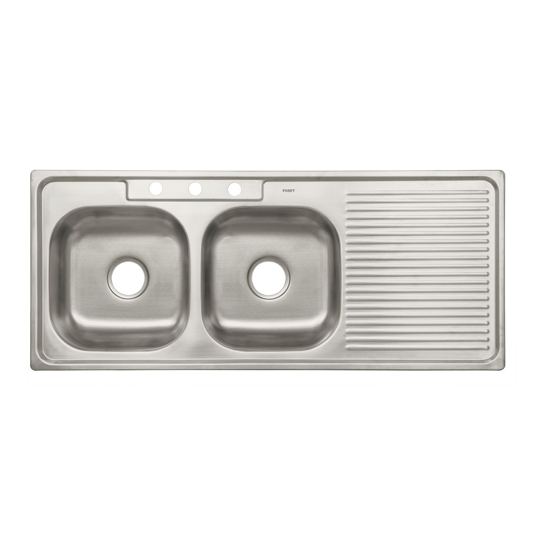 TARJA DE EMPOTRAR DOBLE TINA IZQUIERDA 120 X 50CM, FOSET