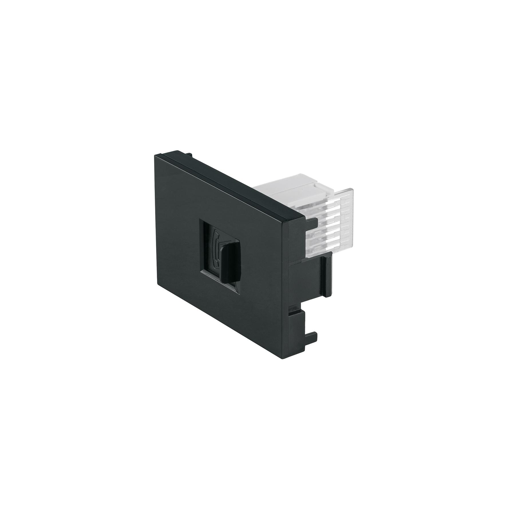 TOMA DE TELÉFONO NEGRO DE 1.5 MÓDULOS, LÍNEA LISBOA