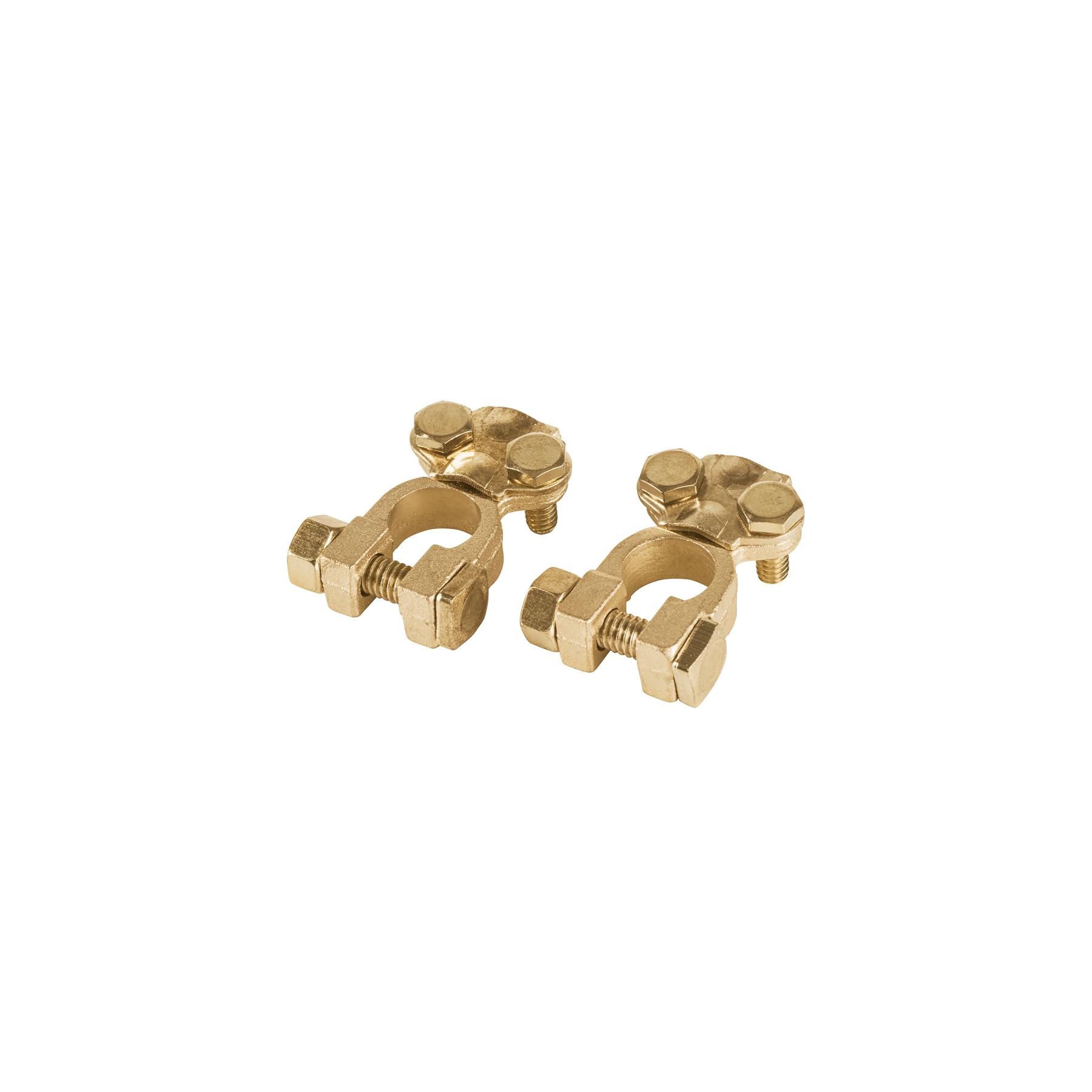 BLÍSTER 2 TERMINALES LATÓN POSTE SUPERIOR P/BATERÍA, PRETUL