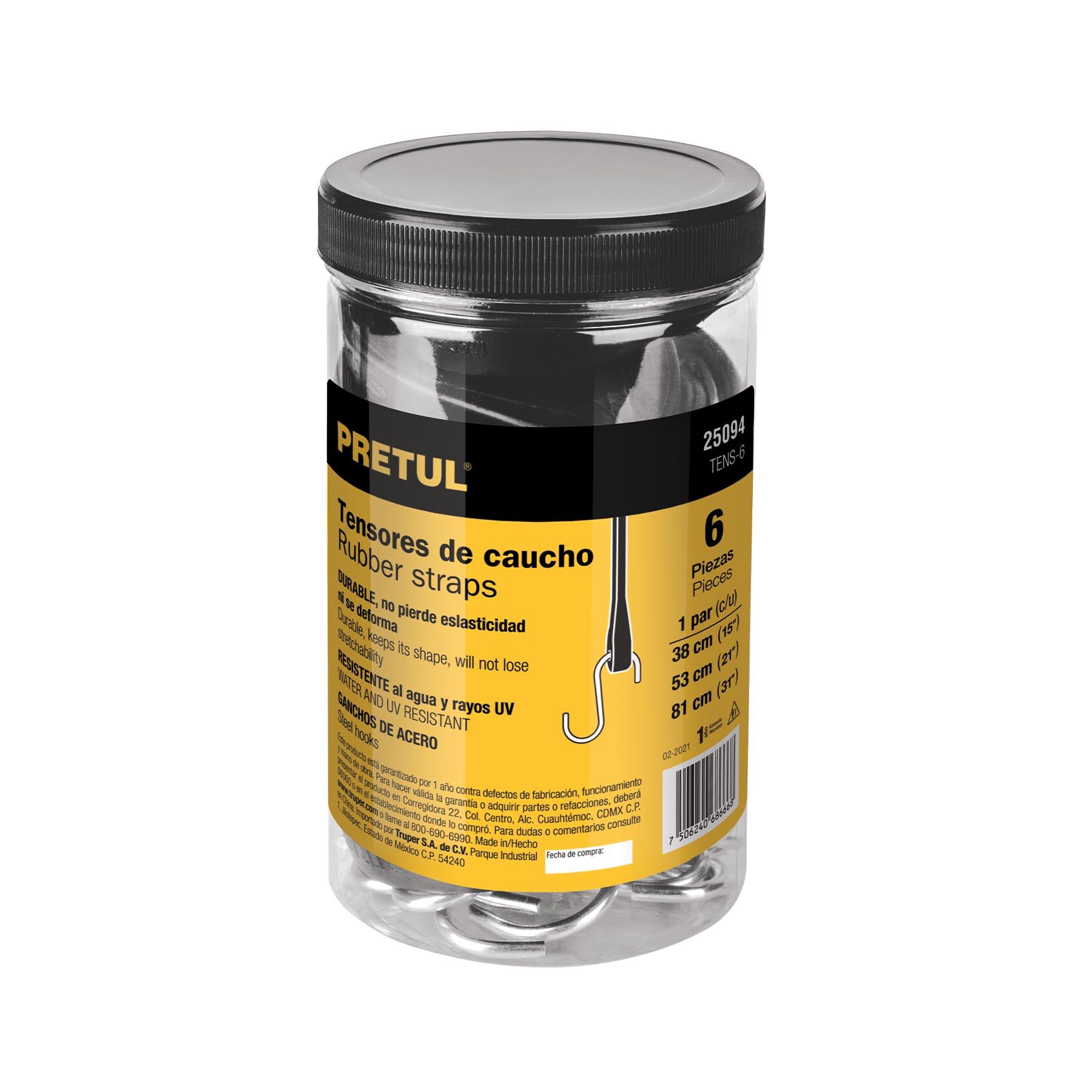 JUEGO DE 6 TENSORES ELÁSTICOS, PRETUL