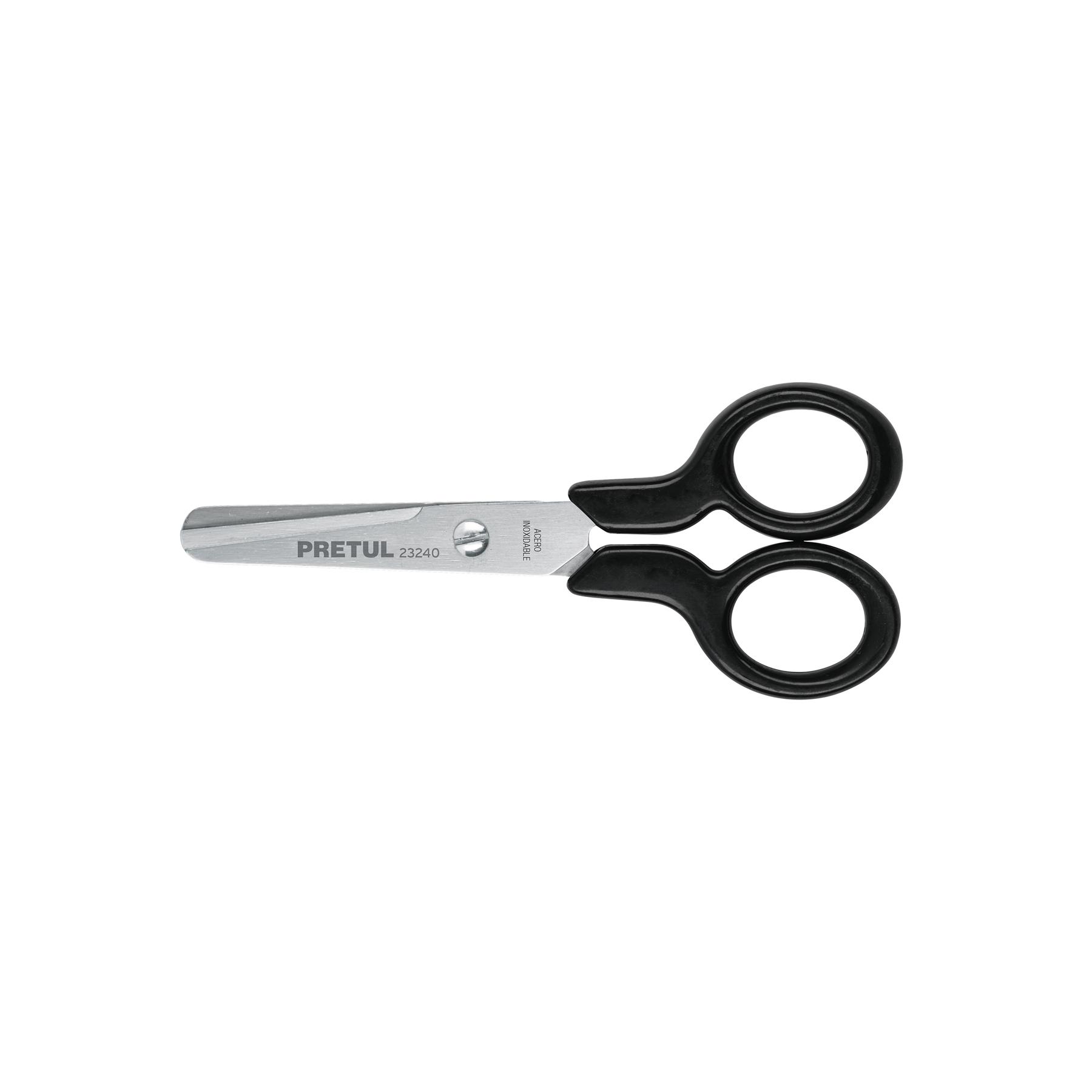 TIJERA 4-1/2' DE ACERO INOXIDABLE PUNTA ROMA ESCOLAR, PRETUL