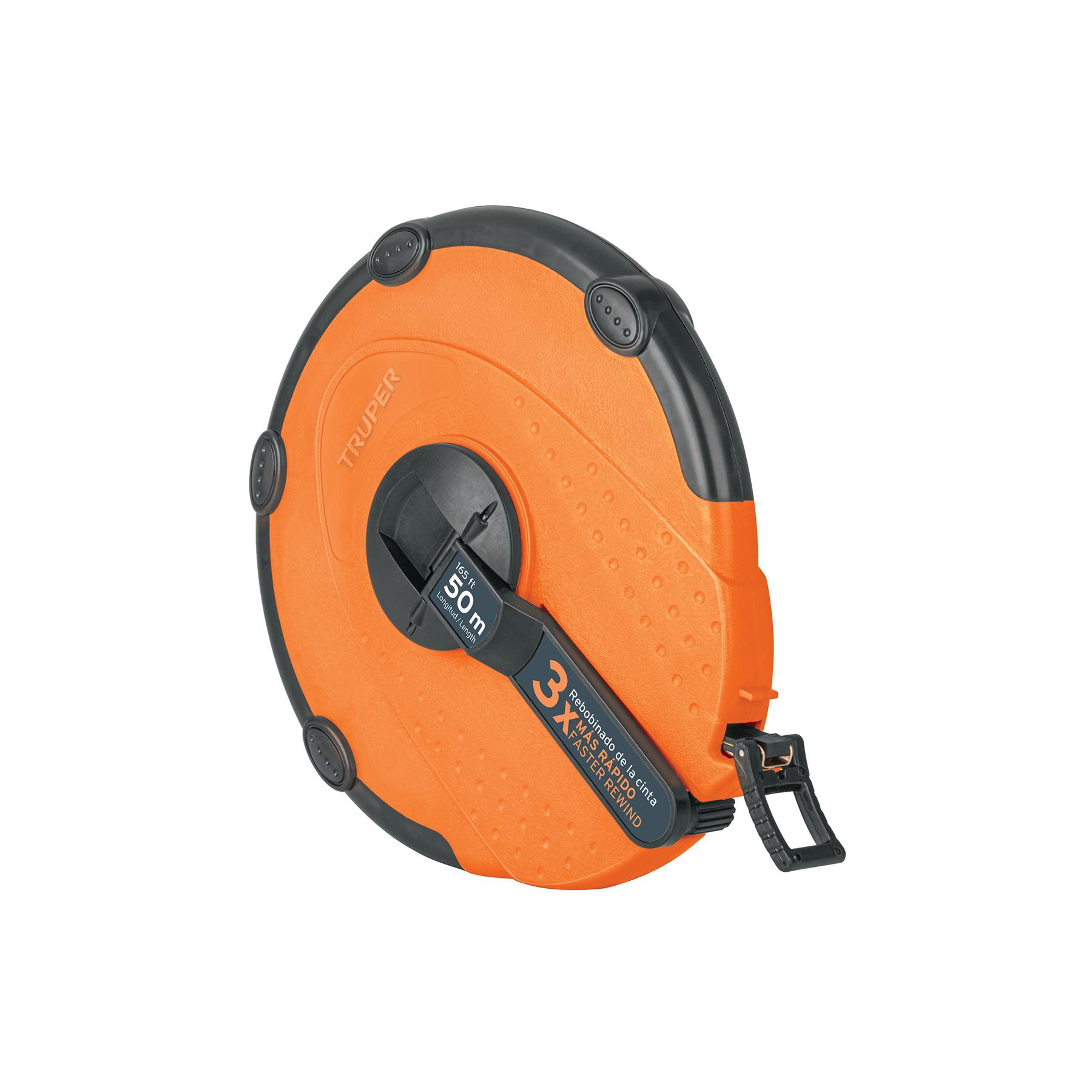 CINTA LARGA 50 M DE FIBRA DE VIDRIO, CARCASA PLÁSTICA